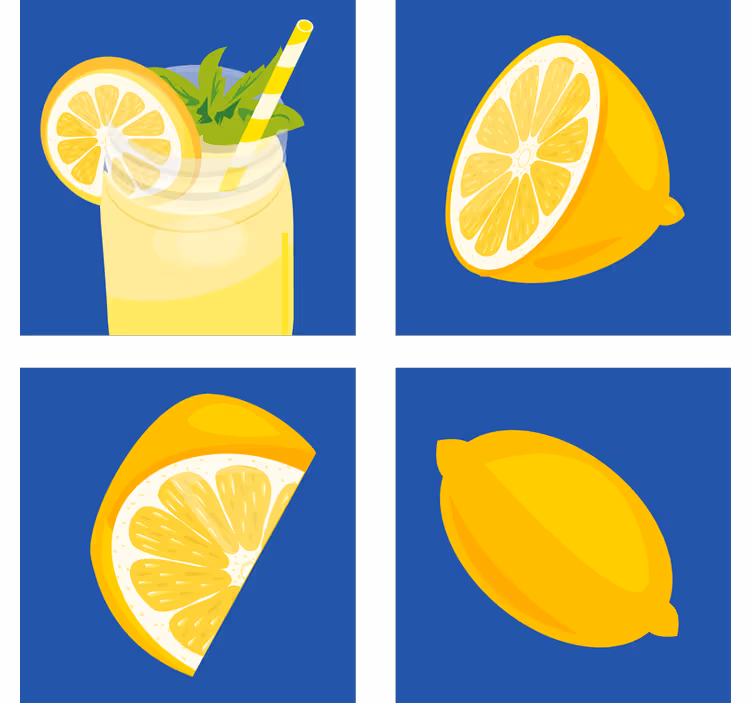 Zavjese za kuhinju s uzorkom limunovog soka - TenStickers