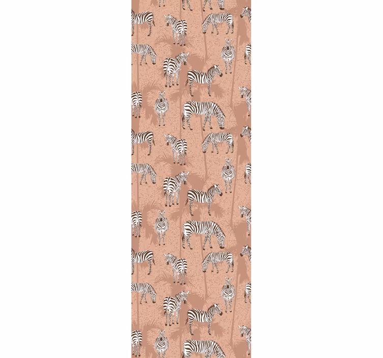Zavjese za kuhinju zebra i palme smeđe boje - TenStickers