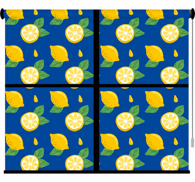 Zavjese za kuhinju s ručno crtanom limunskom keramikom - TenStickers