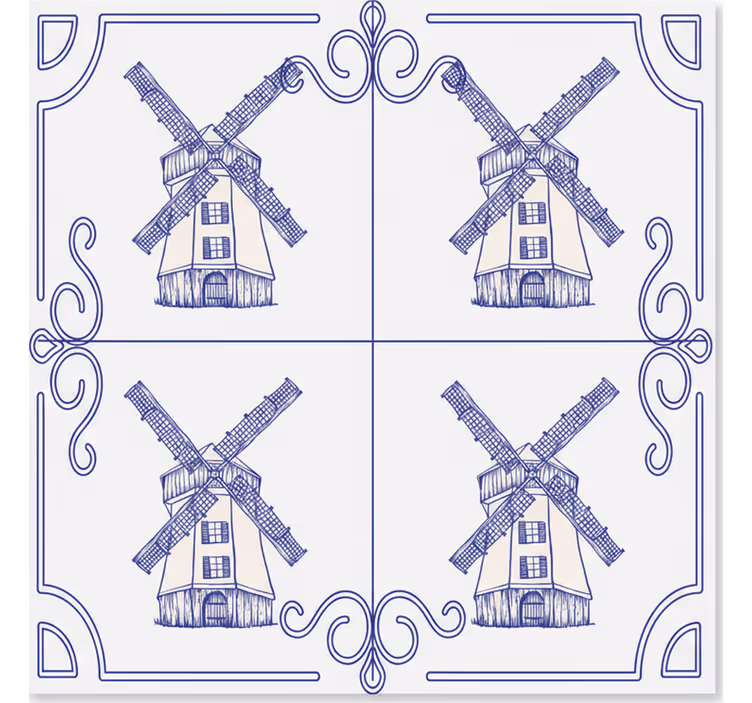 Zavjese za kuhinju dizajn Četiri mlina - TenStickers