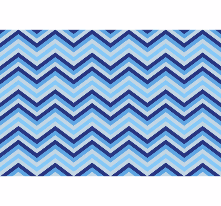 Plave zavjese u različitim plavim zigzag uzorcima - TenStickers