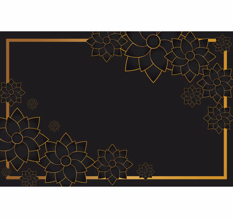 Crne zavjese elegantnog stila s biljkama - TenStickers