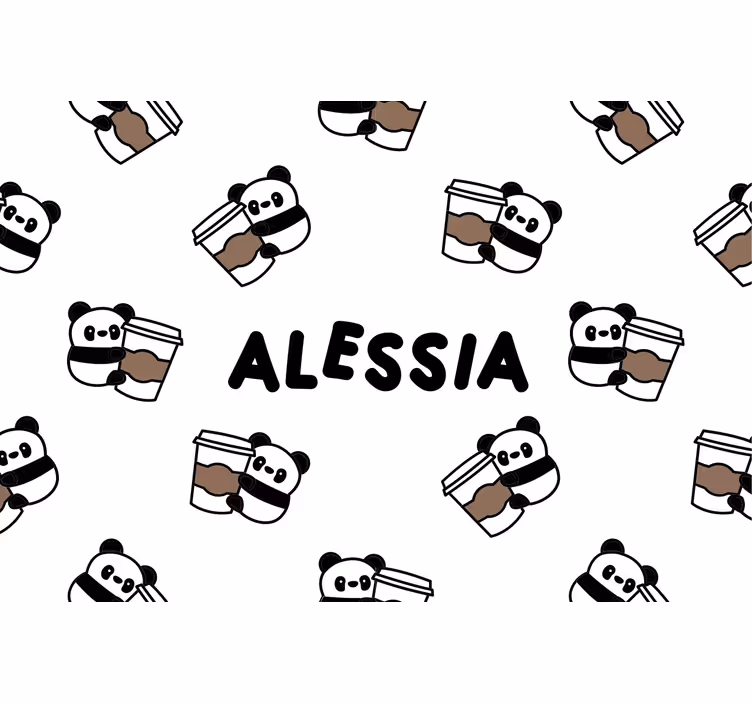 Sive zavjese s imenima panda - TenStickers