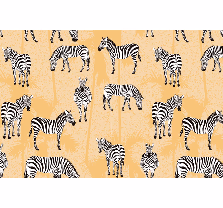 Bež zavjese zebra i palme - TenStickers