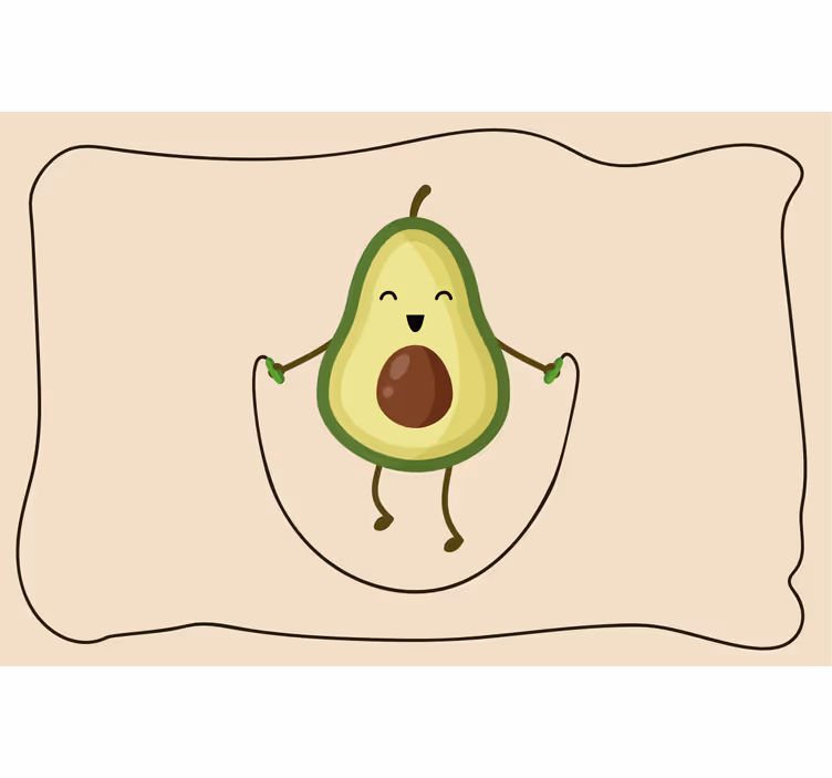 Bež zavjese s smiješnim avokadom na konopcu - TenStickers