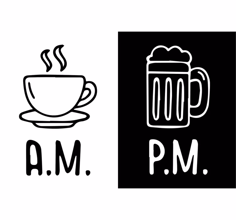 Crne zavjese za jutarnju i večernju kavu i pivo - TenStickers