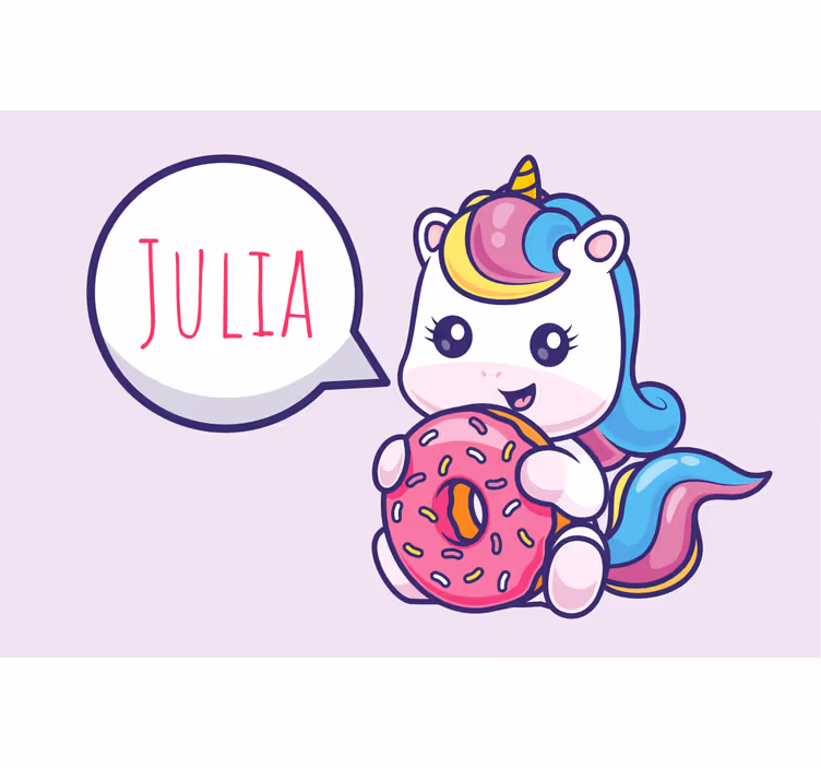 Ljubičaste zavjese s jednorogom i krafnom - TenStickers
