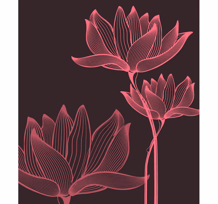 Zavjese za spavaću sobu lotus s dva cvijeta - TenStickers