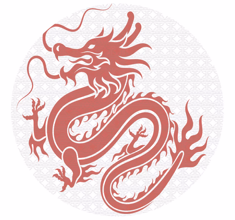 Zavjese za spavaću sobu s bijelim tibetanskim zmajevima - TenStickers