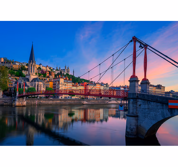 Zavjese za dnevni boravak "lyon" grad - TenStickers