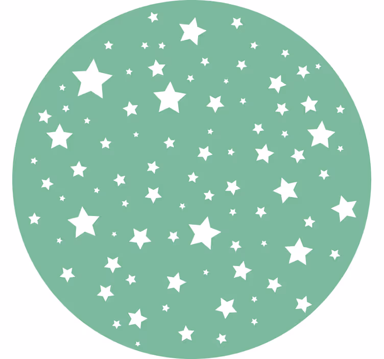 Zavjese za dječju sobu zeleni krugovi s zvijezdama - TenStickers
