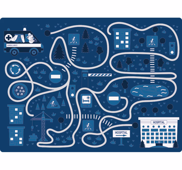 Zavjese za dječju sobu nordic plavi put - TenStickers
