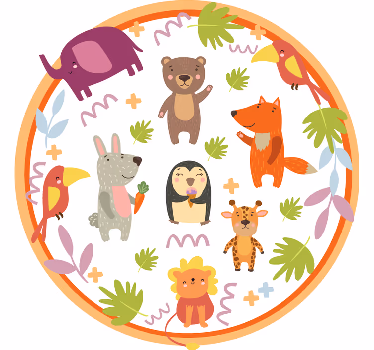 Zavjese za dječju sobu s simpatičnim životinjama - TenStickers