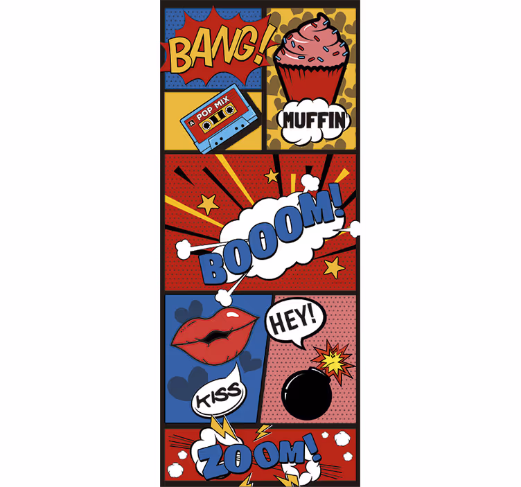 Rolo zavjese tinejdžerski vrata u comic pop art stilu - TenStickers