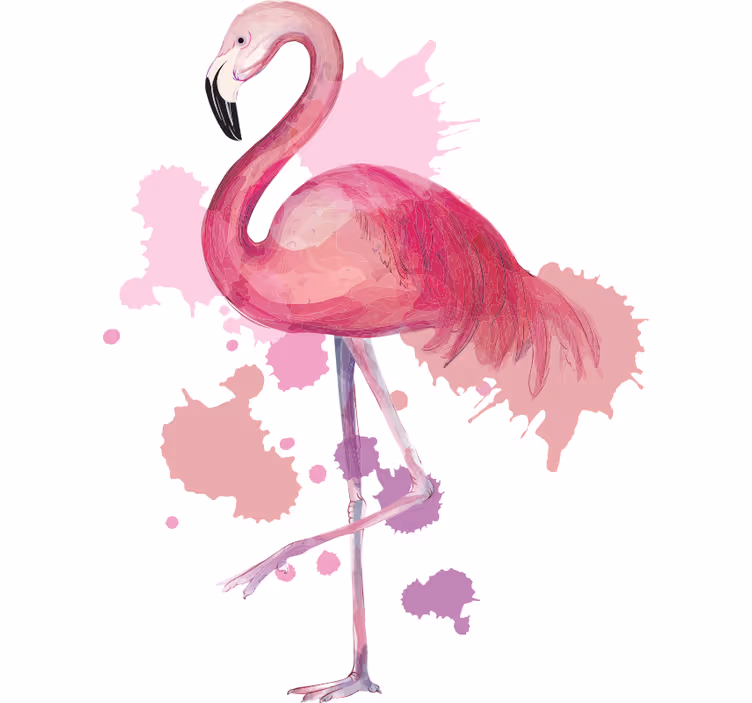 Rolo zavjese tinejdžerski vintage flamingo s bojama - TenStickers
