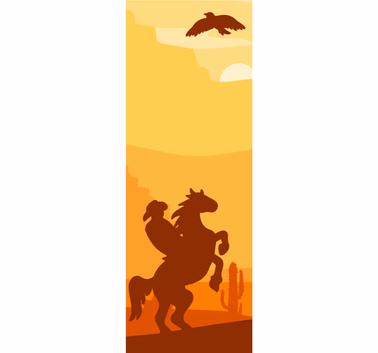 Rolo zavjese tinejdžerski cowboy krajolik vrata - TenStickers