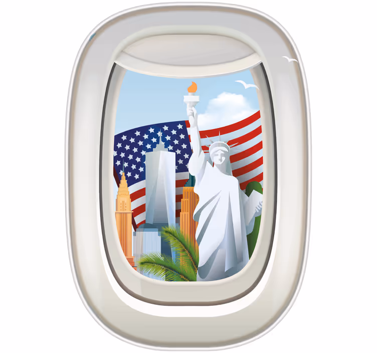Rolo zavjese tinejdžerski amerika kroz prozor aviona - TenStickers
