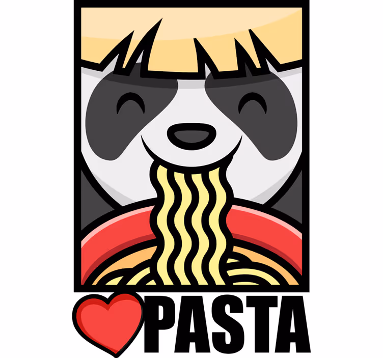 Rolo zavjese tinejdžerski panda voli tjesteninu - TenStickers