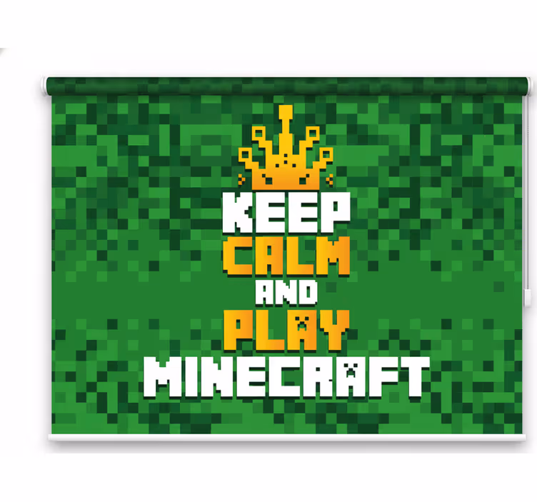 Rolo zavjese štreber ostani smiren i igraj minecraft - TenStickers