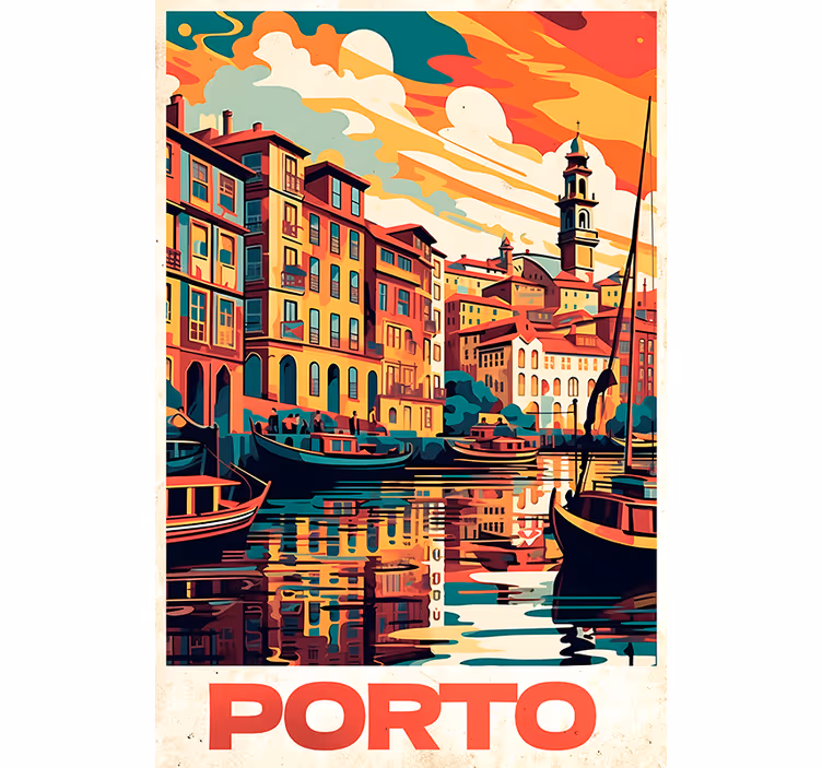 Rolo zavjese više berba oporto vintage plakat - TenStickers