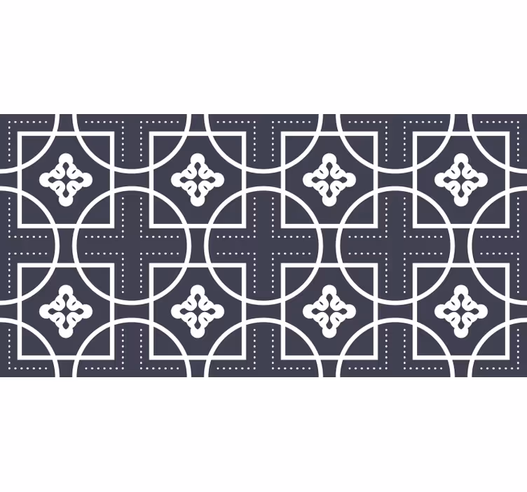 Crne zavjese s efektom pločica u geometrijskim oblicima - TenStickers