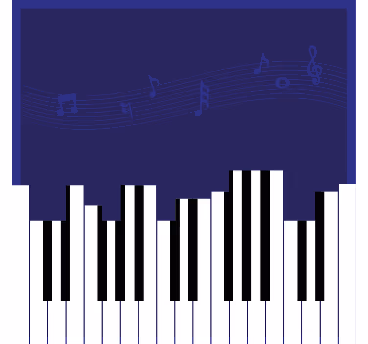 Rolo zavjese ured s pozadinom u stilu pianina - TenStickers