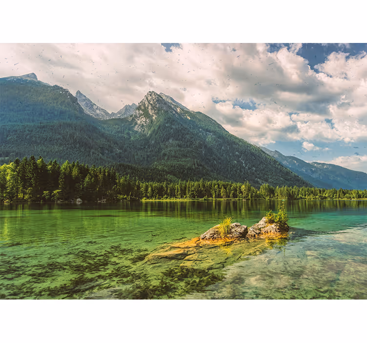 Rolo zavjese ured jezero, planine i oblaci - TenStickers