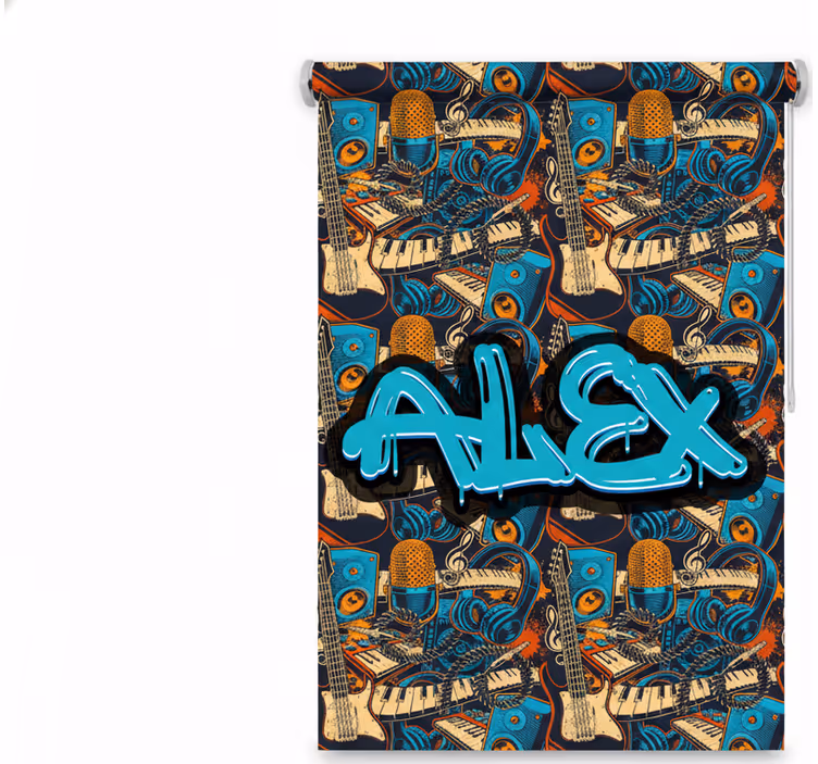 Rolo zavjese tinejdžerski s grafitima glazbe - TenStickers
