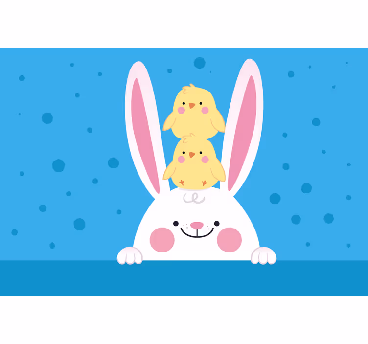 Rolo zavjese zabava zec s kokošima - TenStickers