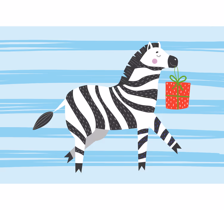 Rolo zavjese zabava sretan rođendan zebra - TenStickers