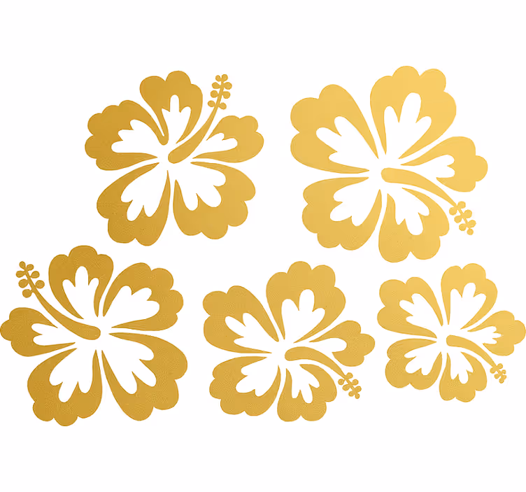 Rolo zavjesa za cvijeće zlatna silueta hibiskusa - TenStickers