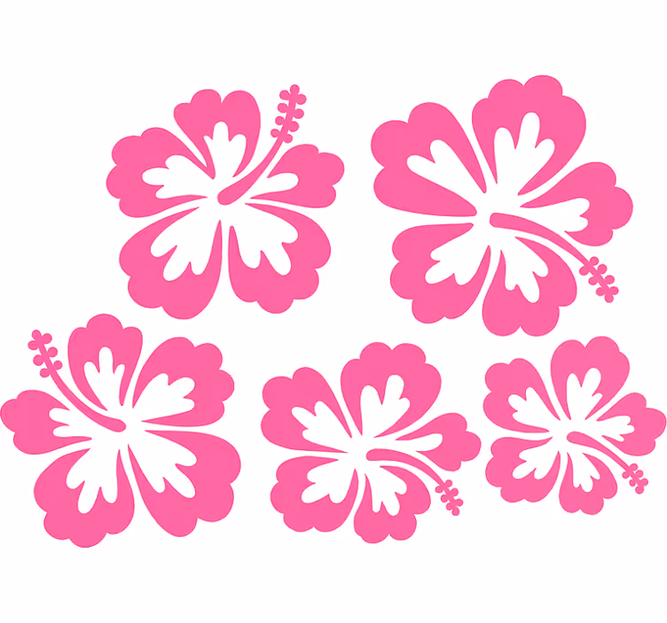 Rolo zavjesa za cvijeće silueta ružičastog hibiskusa - TenStickers