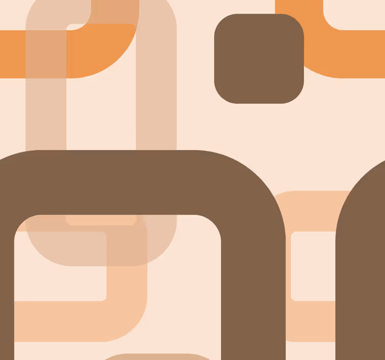 Rolo zavjese smeđa u retro uzorku iz 70-ih - TenStickers