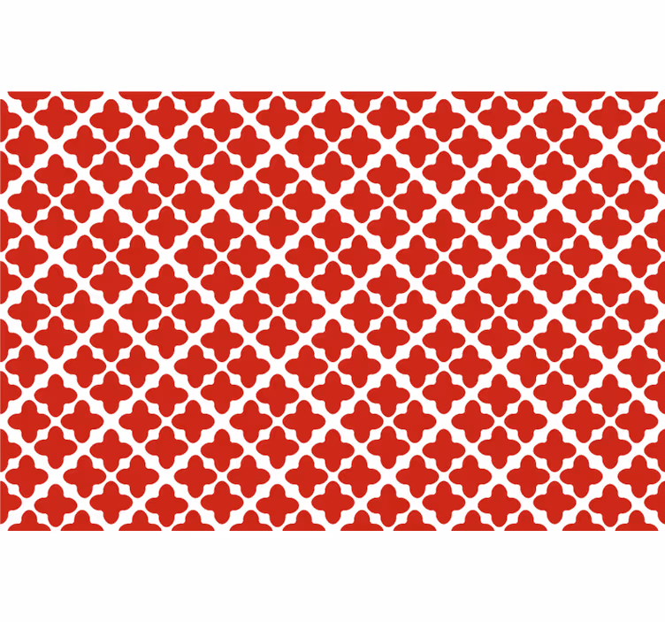 Crvena zavjesa s bijelim geometrijskim uzorkom - TenStickers