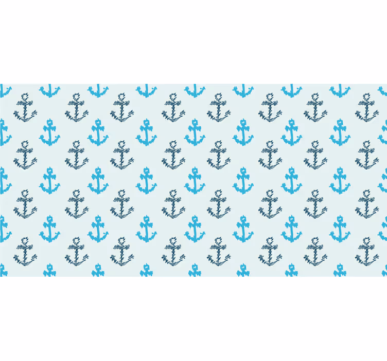 Rolo zavjese kupaonica s uzorkom iskrivljenih plavih sidra - TenStickers