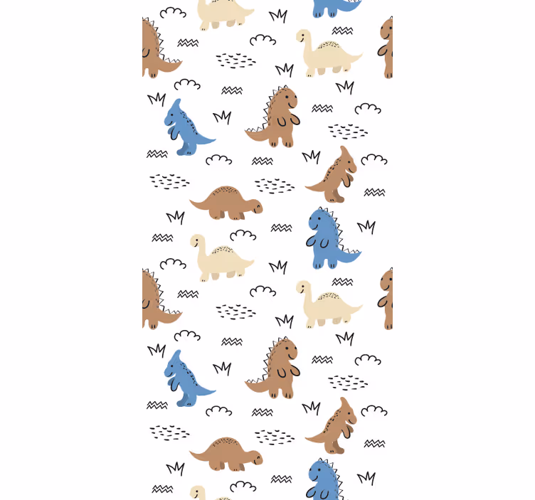 Rolo zavjese vrtić s veselim plavim i smeškim dinosaurima - TenStickers