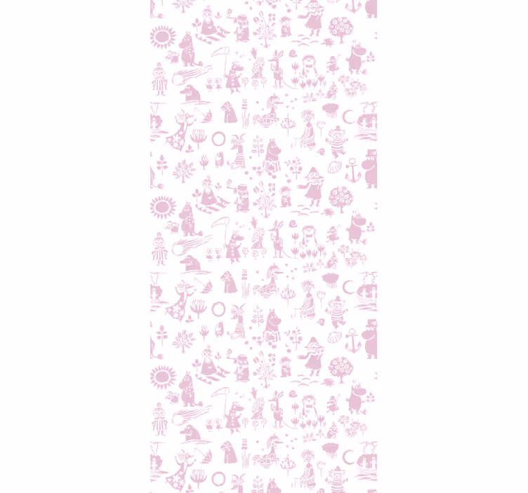 Rolo zavjese vrtić s punim wallpaperom moomin u ružičastoj - TenStickers