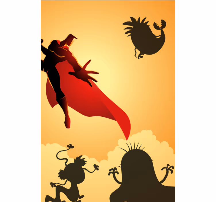 Rolo zavjese superheroji herojska silueta avantura - TenStickers