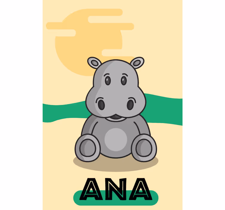 Dječji nilski konj prilagođeni tiskani prozor - TenStickers