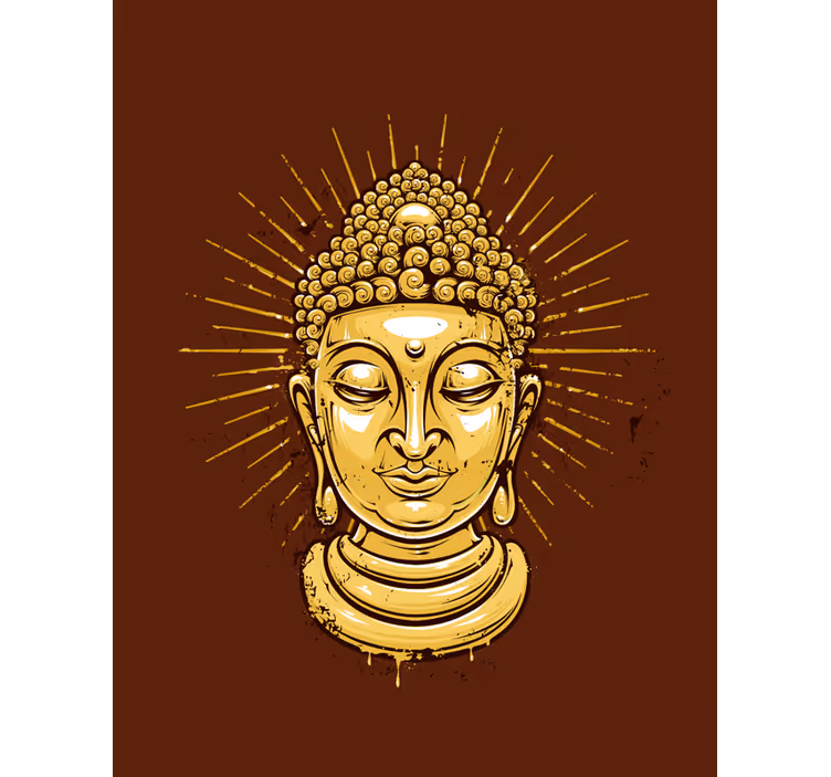 Zlatni buddha sillouhette zen Rolo zavjese - TenStickers