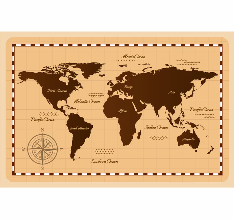 Atlas vintage karta svijeta Rolo zavjese - TenStickers