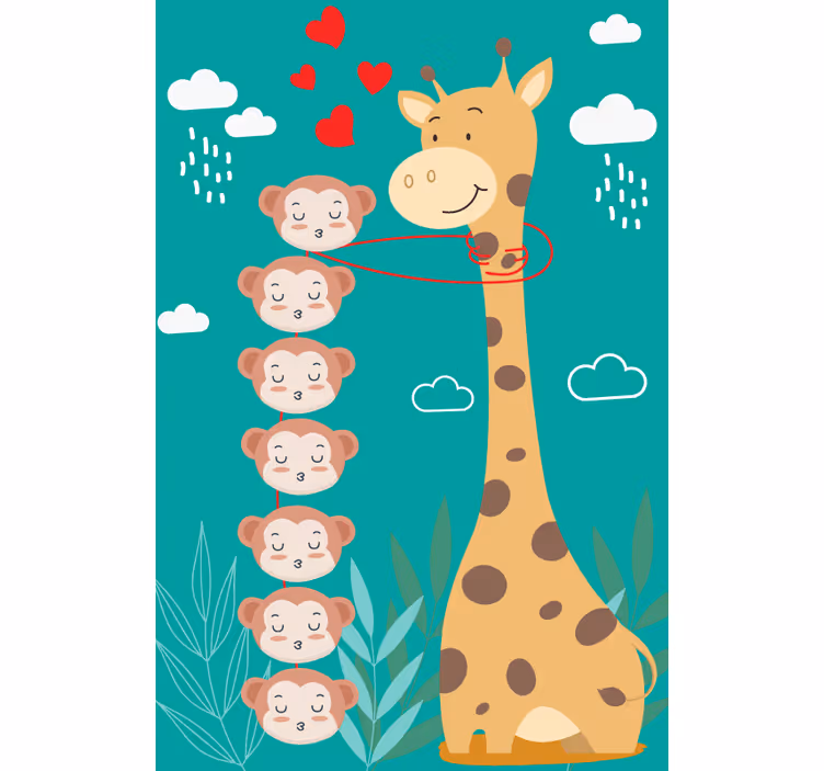 Rolo zavjese više životinja žirafa majmun ljubav - TenStickers