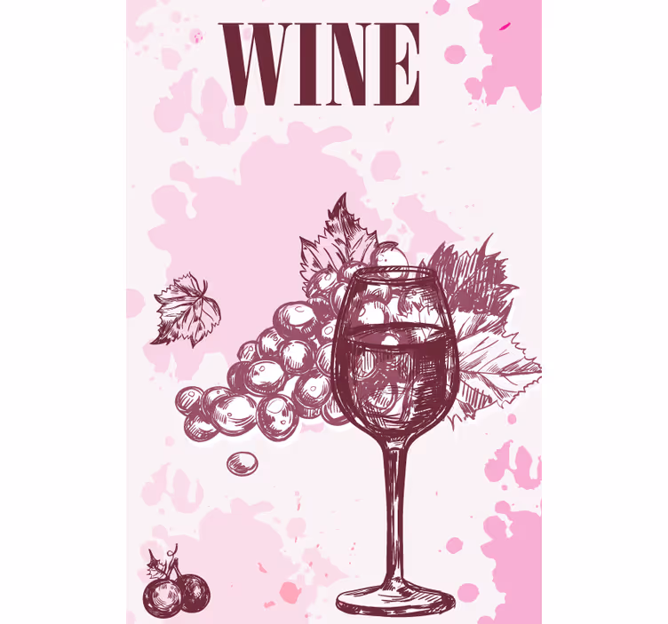 Rolo zavjese romantična berba vina skica - TenStickers