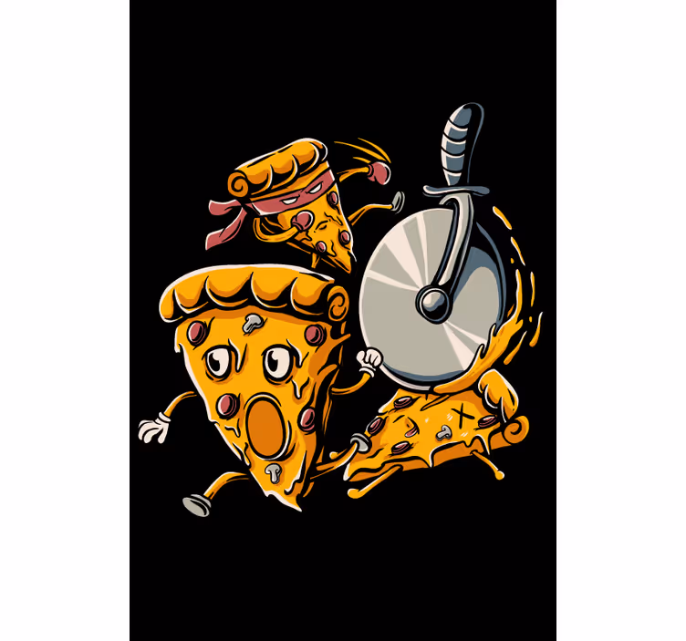 Rolo zavjese zabava animirane kriške pizze - TenStickers