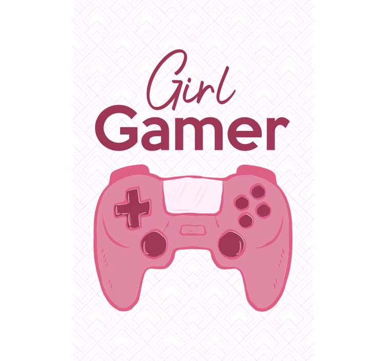 Djevojka gamer geek roza zavjesa - TenStickers
