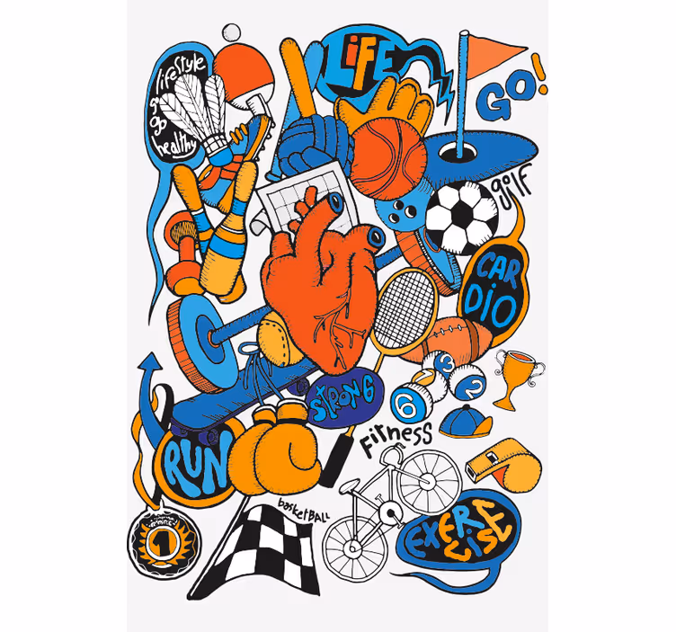 Kolaž umjetnički sportski Rolo zavjese - TenStickers