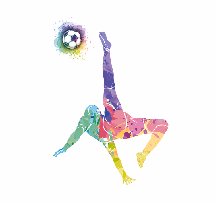 Akvarel nogometaš sportski roleta - TenStickers
