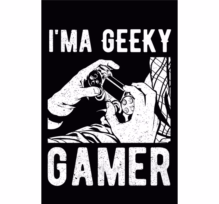 Geeky gamer crna roleta - TenStickers