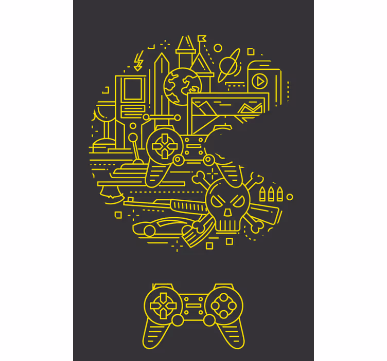 žuta pac igra geek rolo zavjese - TenStickers