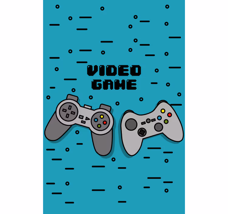 Dva retro kontrolera geek rolo zavjesa - TenStickers